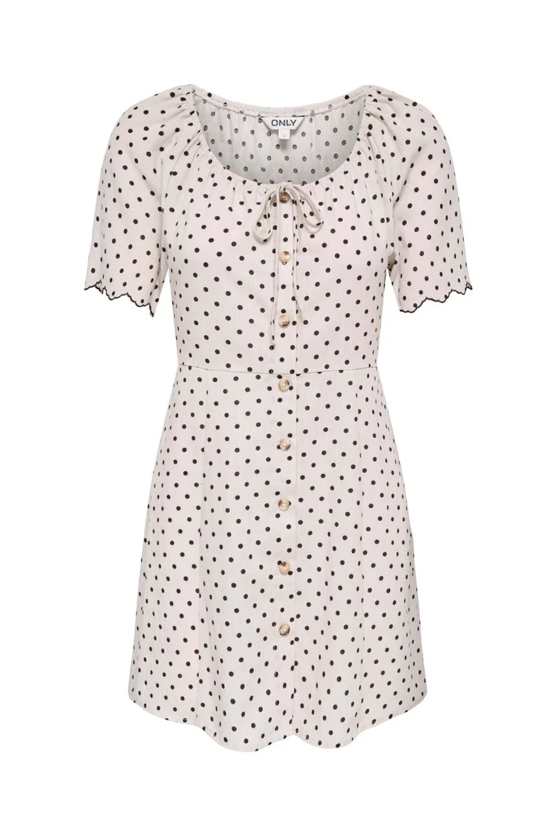 Only - Onlemmia S/S Emb Short Dress - 5078263 Pumice Stone Delicioso Dot
