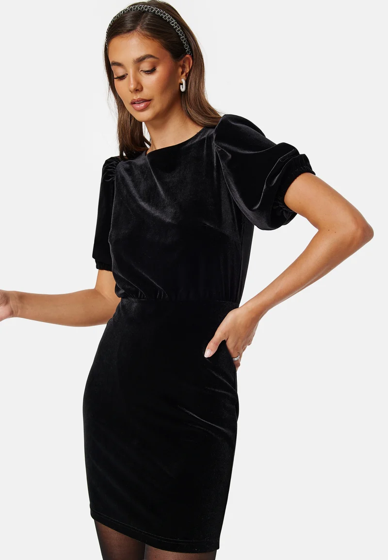 Bow Velvet Short Dress