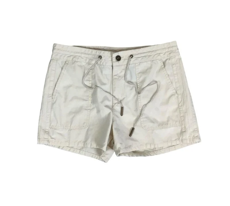 VTG 90s y2k 'DKNY JEANS' OFF-WHITE BEIGE HOT PANTS CARGO BEACH SHORT SHORTS S 10