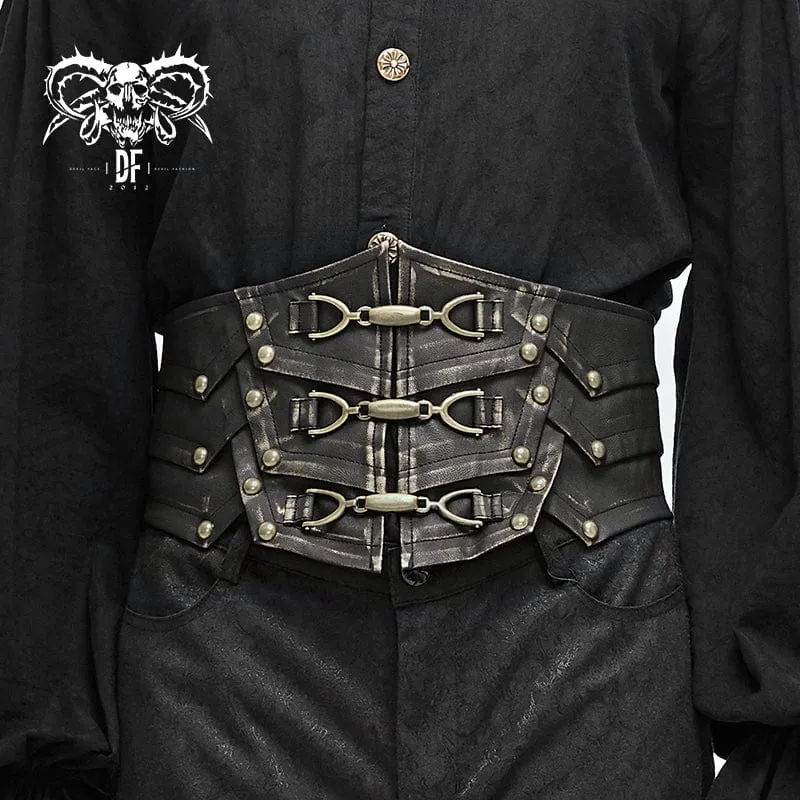 Punk faux läder Rivers bälte för män