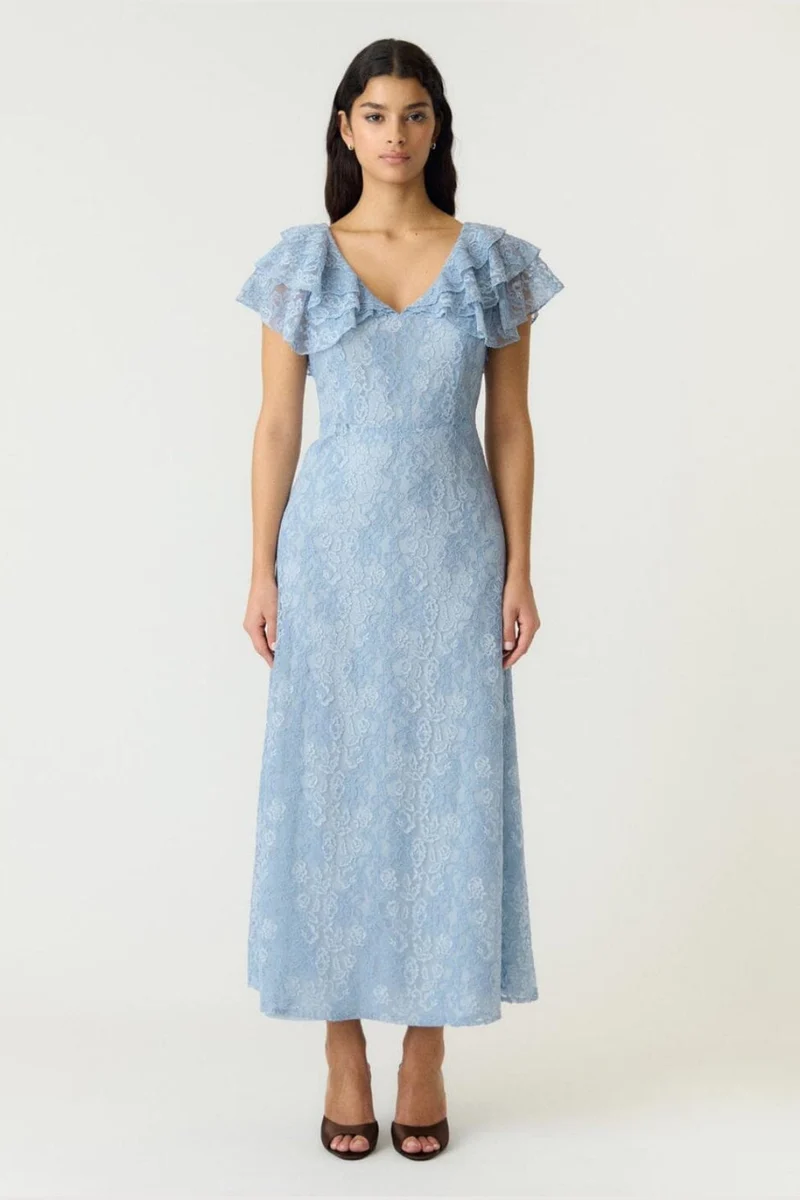 YAS - Yaslovisa Ss Ankle Lace Dress - 5132282 Skyway