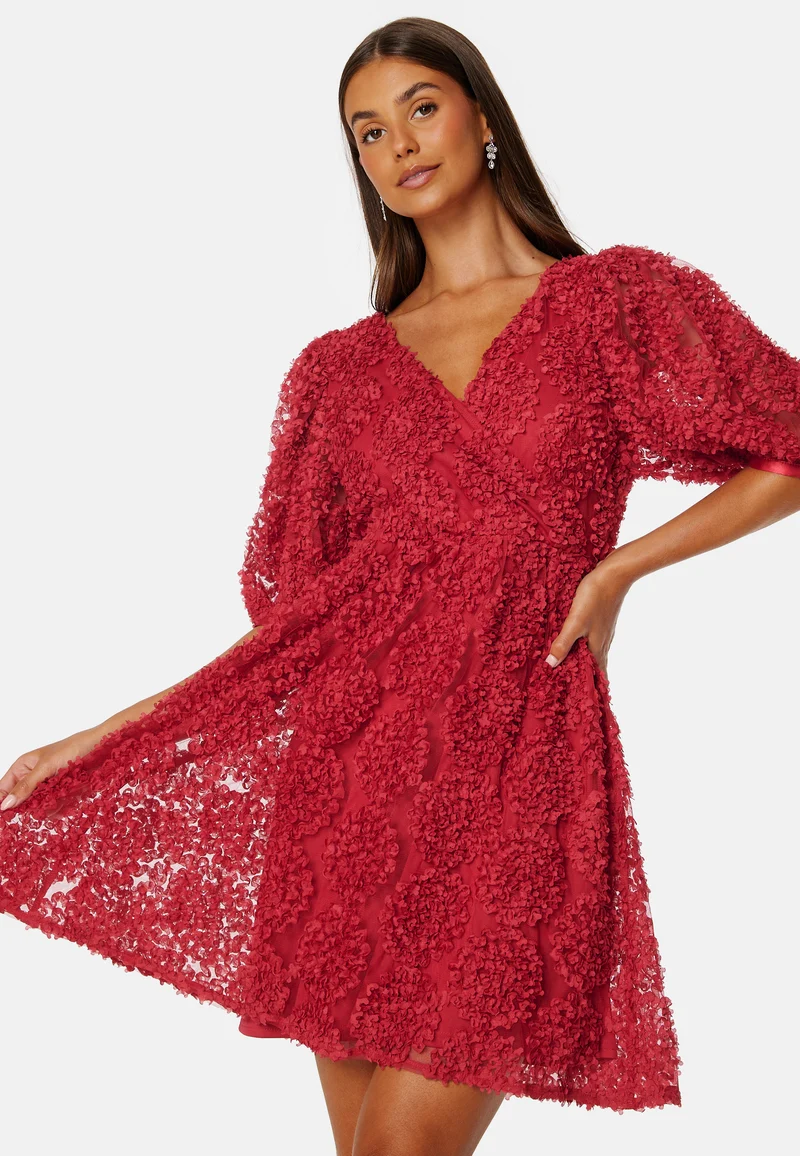 3D Puff Sleeve Dress