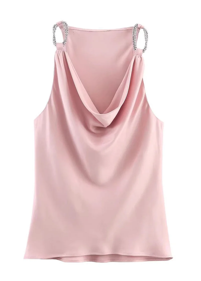 Dam Cami Top Draperad Turtle Neck