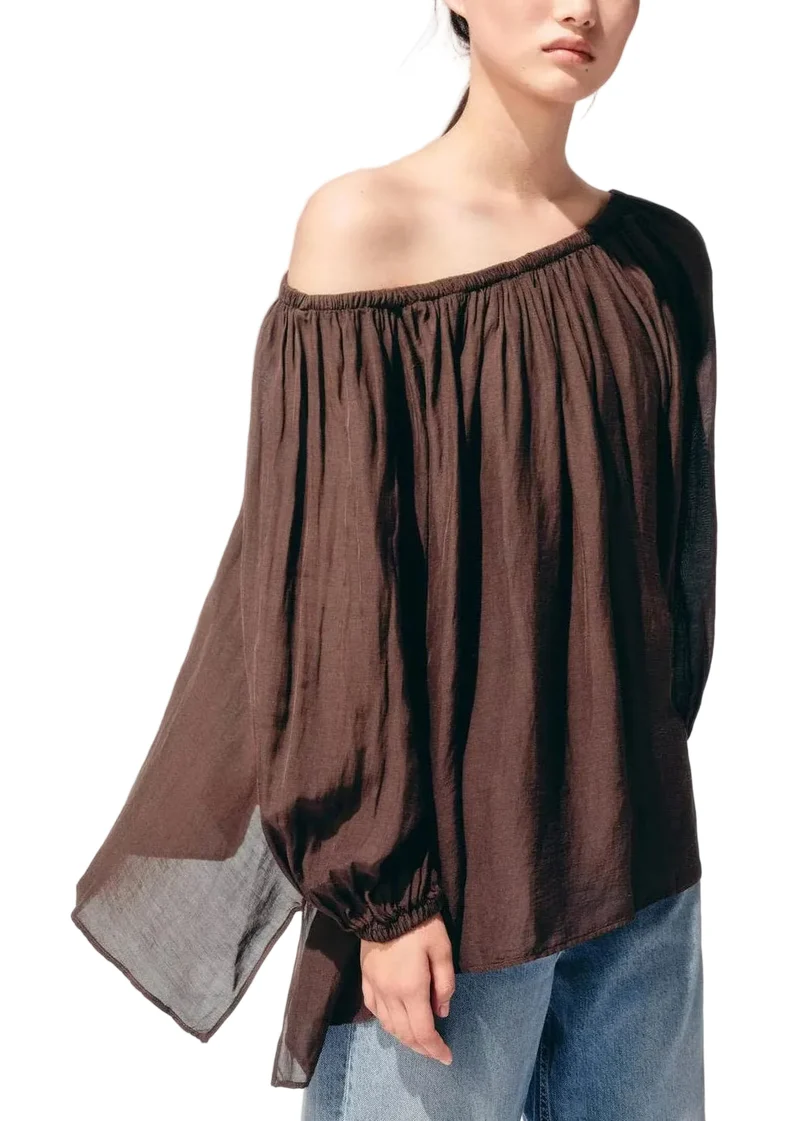 Damblus Oversized Rynkig Chiffong Sommarstil