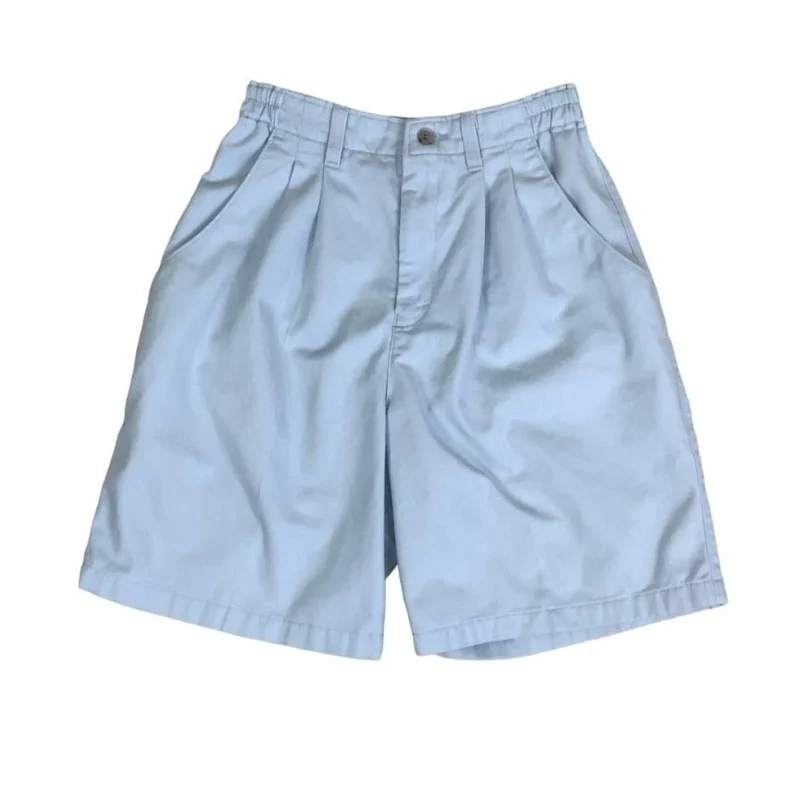 VTG 90s 'LEE CASUALS' BLUE WRINKLE FREE DENIM HIGH-WAIST BOYFRIEND SHORTS XS 4 6