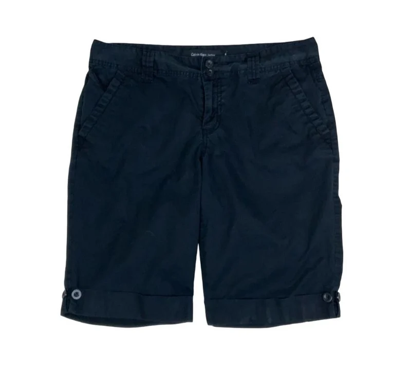 VTG 90s 'CALVIN KLEIN JEANS' BLACK CARGO MIDI LOW RISE HOLIDAY BEACH SHORTS M 12