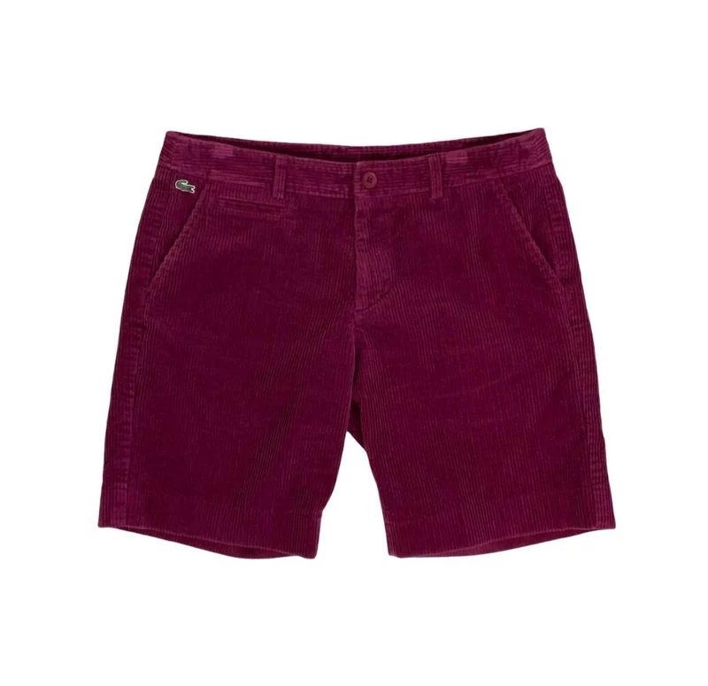 VTG 90s y2k 'LACOSTE' PINK CORDUROY SUMMER BEACH HOLIDAY SHORTS M 12 14