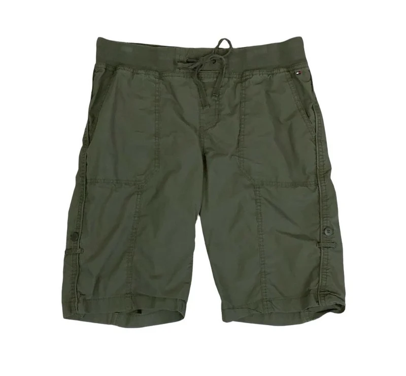 VTG 90s 'TOMMY HILFIGER' KHAKI GREEN CARGO HIKING BEACH SUMMER HOLIDAY SHORTS M