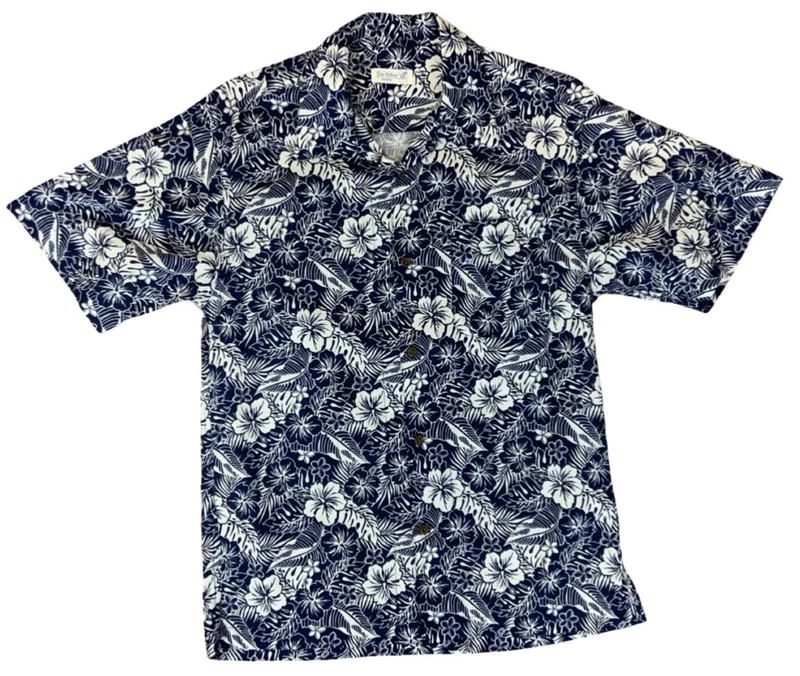 VTG FREE NATURE HAWAIIAN MADE ALOHA SHIRT COTTON TIKI ROCKABILLY HAWAII SMALL