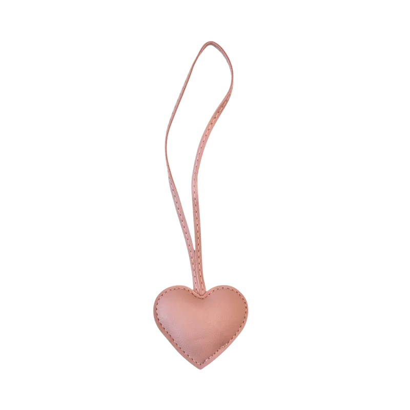 Heart Bag Charm - Pale Rose