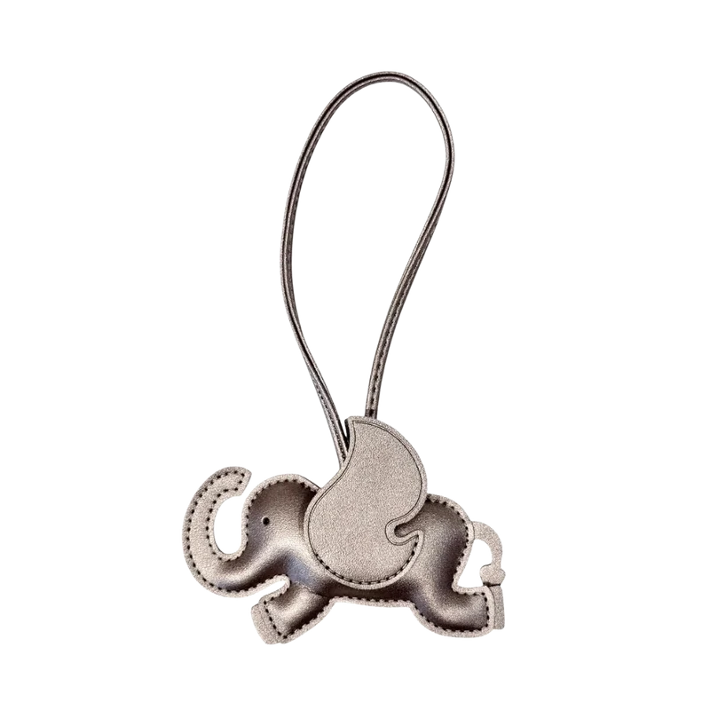 Elephant Bag Charm - Sparkled Warm Taupe