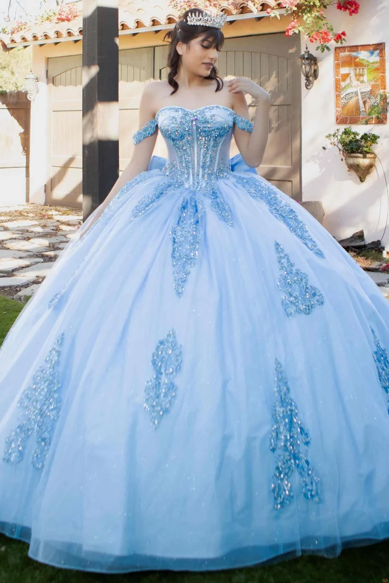 Axelrunda Lång Quinceanera-klänning från Cinderella Couture USA AS8190J