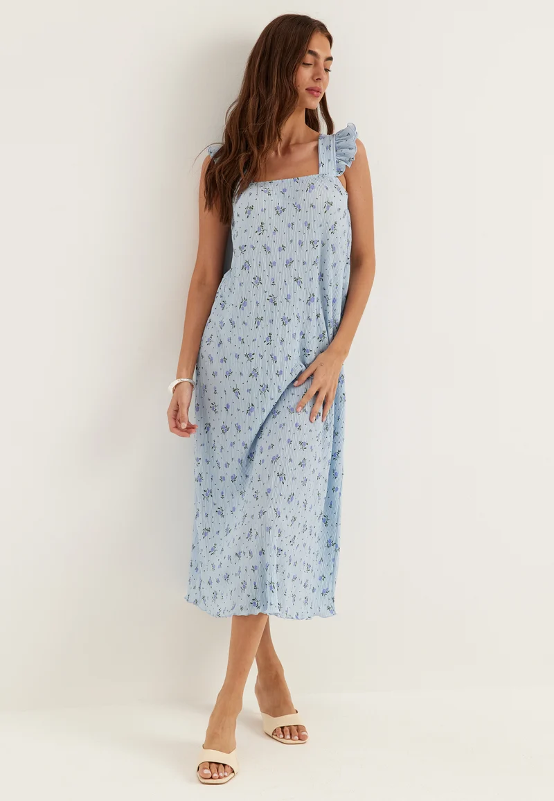 Pcflora Strap Flounce Dress
