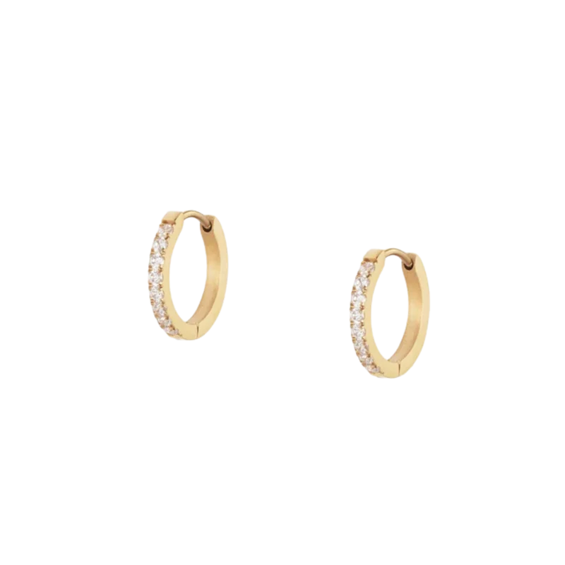 Shiny Gold Hoops Medium - gold