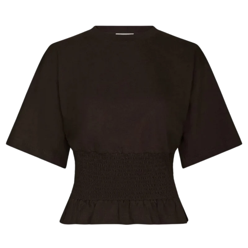 Dray Boxy Smock Tee - Dark Brown