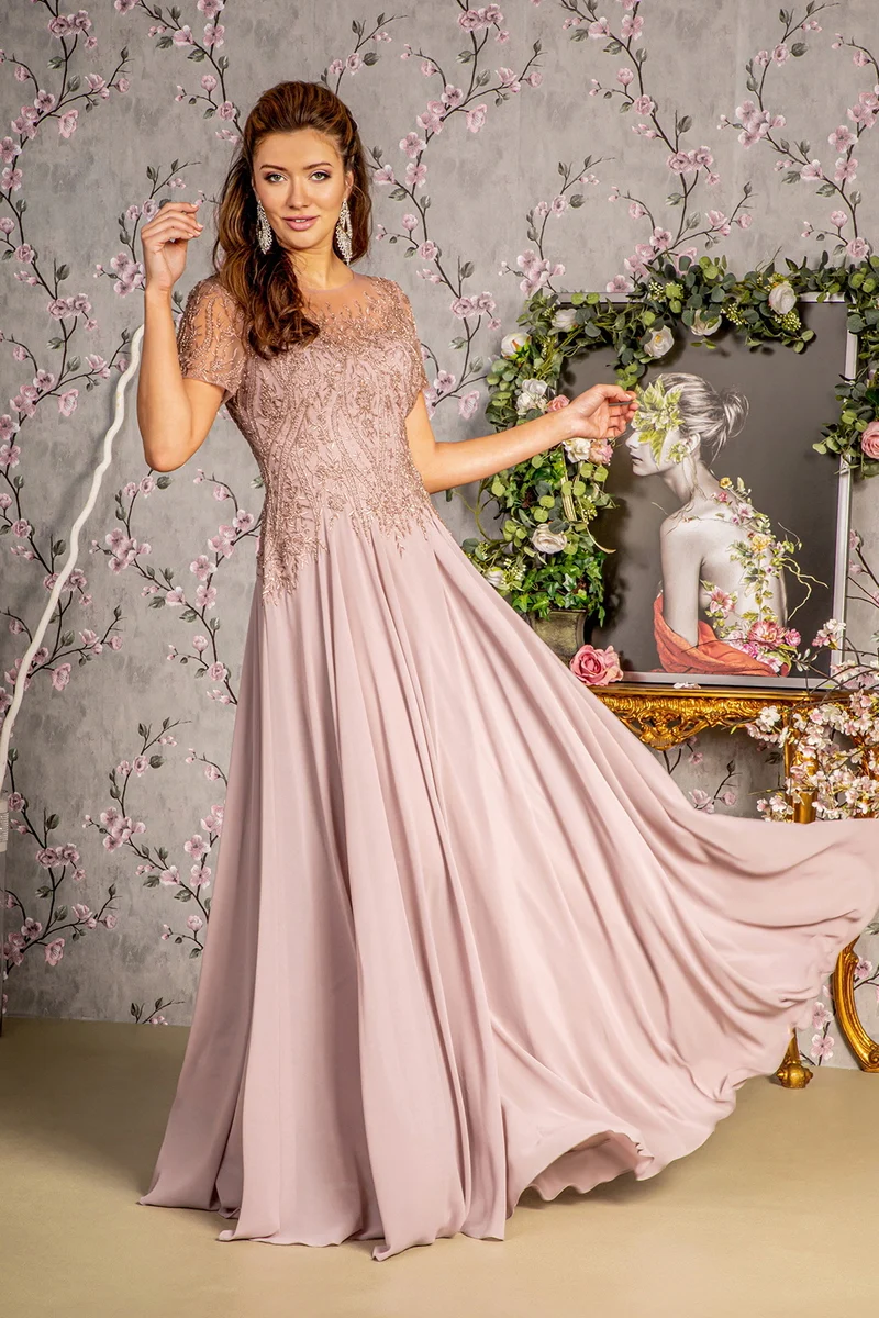 Bead Brodered Sleeve A-Line Formell Klänning för kvinnor från GLS by Gloria - GL3492 - Speciella tillfällen/kurvor