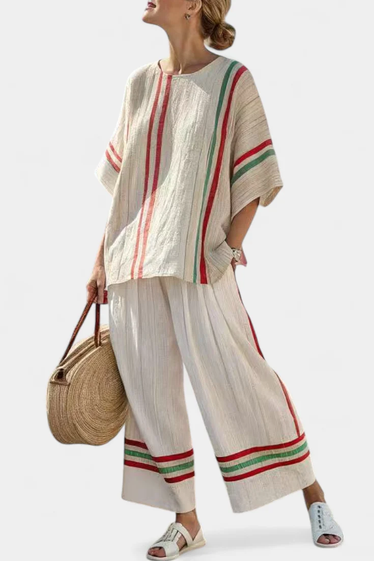 Truvane | Bekväm Boho-mönstrad Blus & Löst sittande Byxor