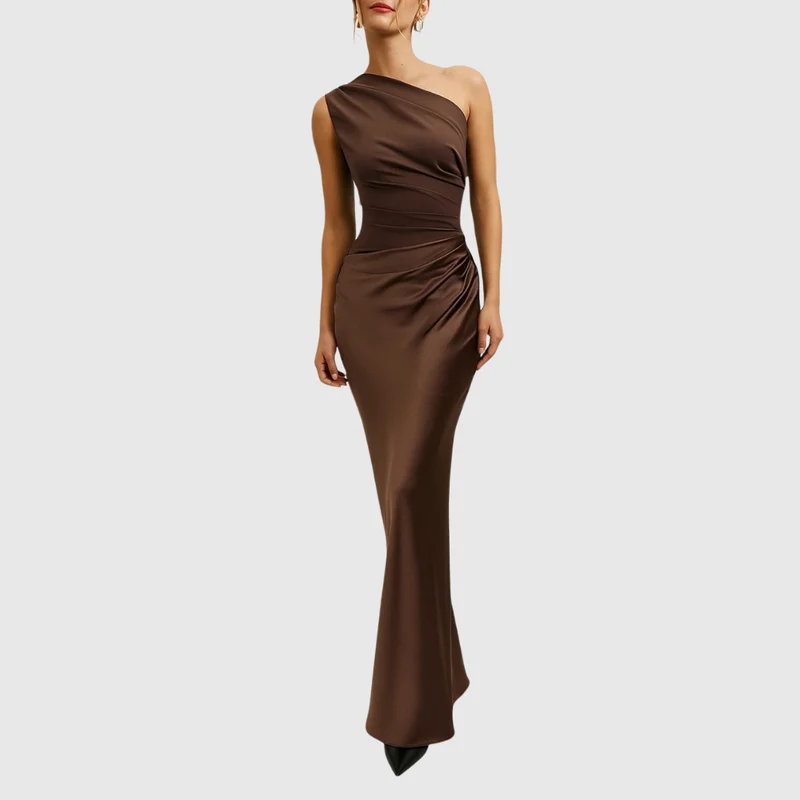 Elara | Satin Asymmetrisk Aftonklänning