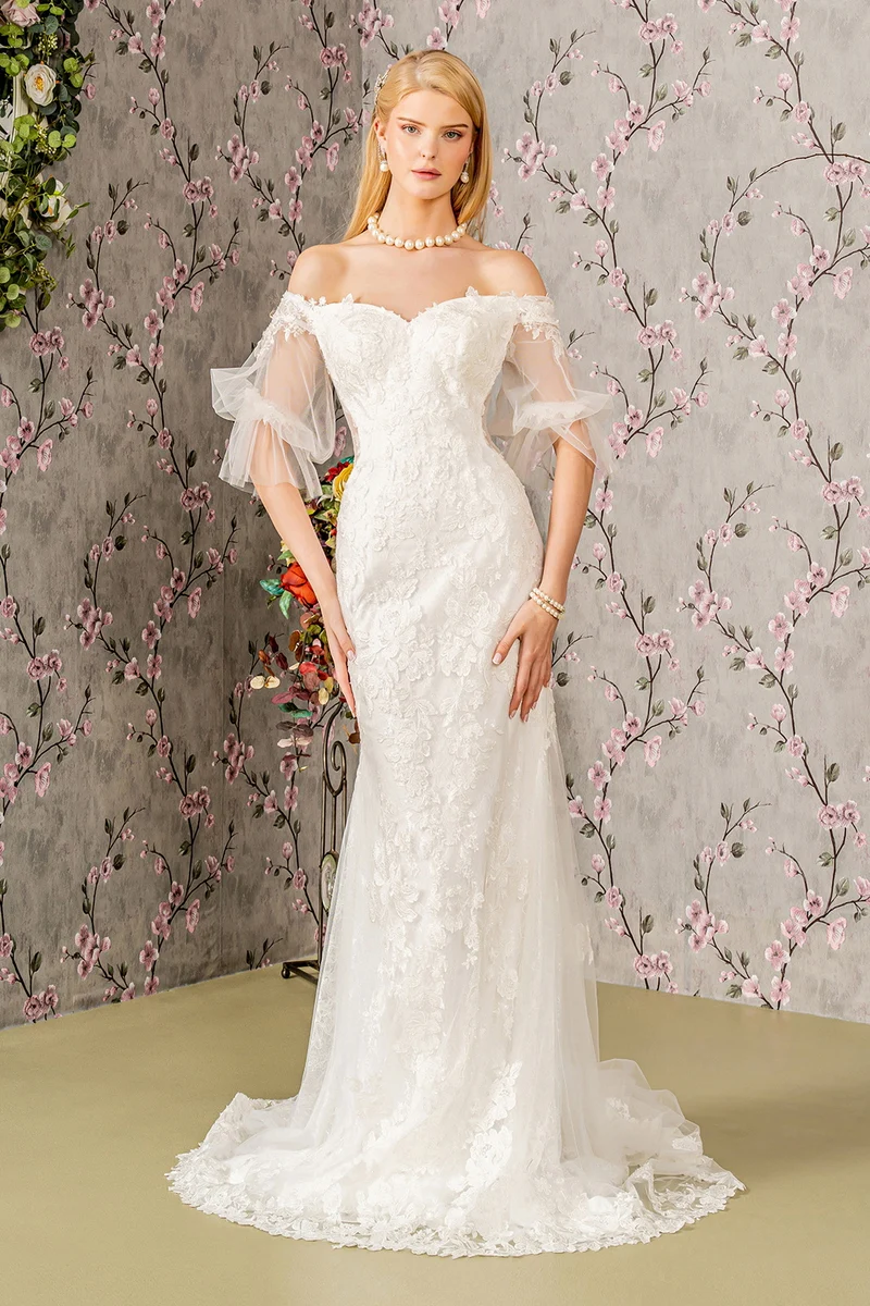 Blommig broderi sjöjungfru kvinnor Brudklänning från GLS by Gloria - GL3479 - Speciellt tillfälle/kurvor