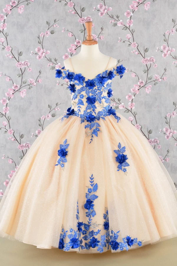 3D Flower Embroidery Sweetheart Kids Mini Quince Dress från Elizabeth K - GK115