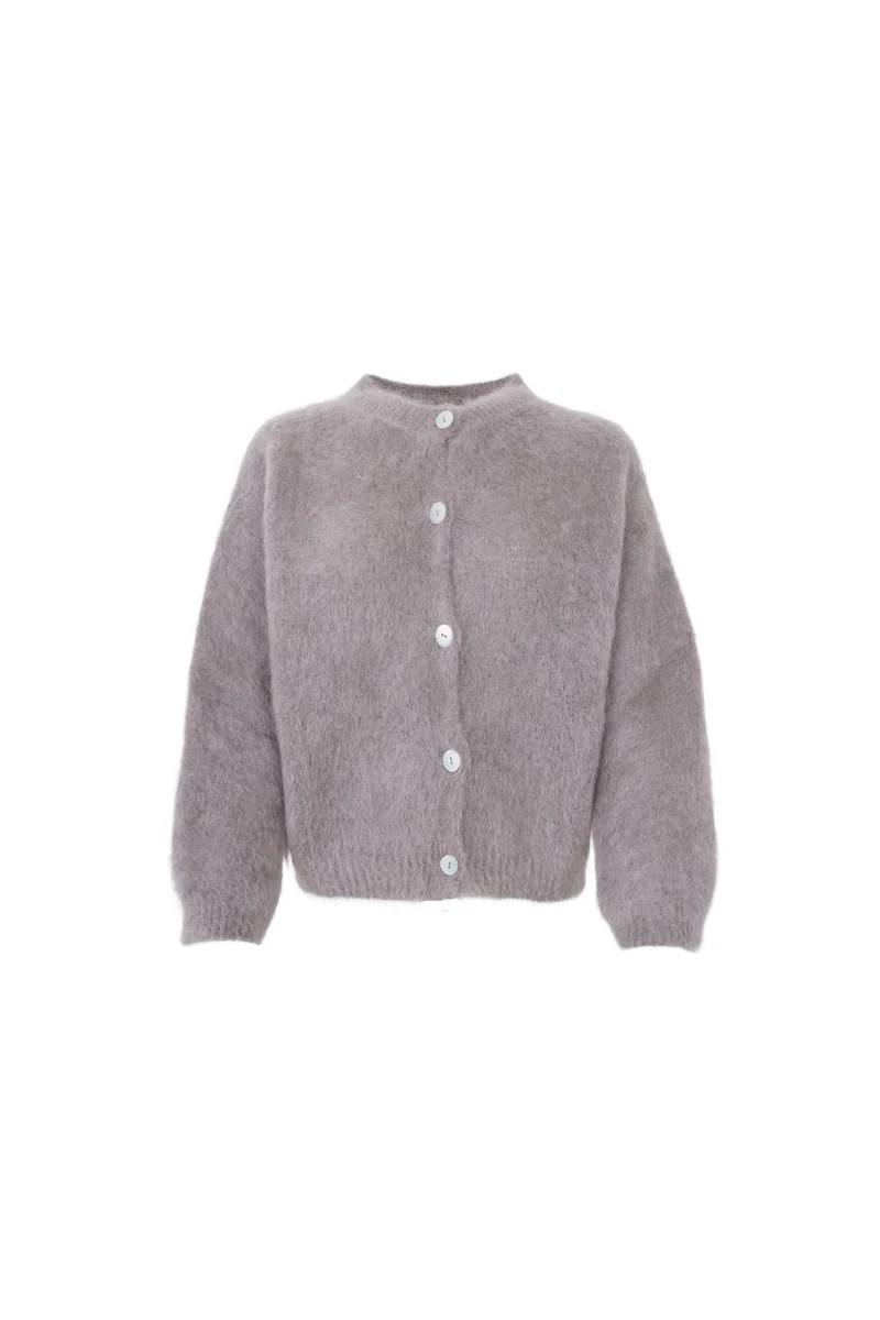 Black Colour - Bcbjoerk Patent Knit Cardigan 1264 - Taupe