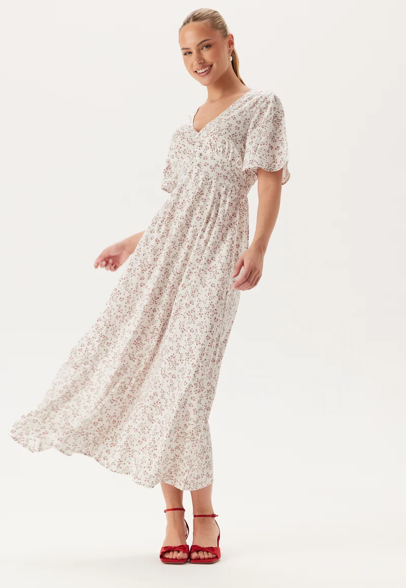 Butterfly Sleeve Viscose Maxi Dress