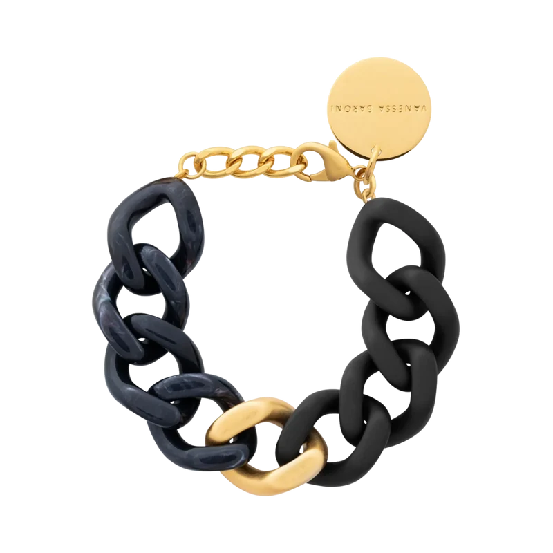 Flat Chain Bracelet - Matt Black Universe