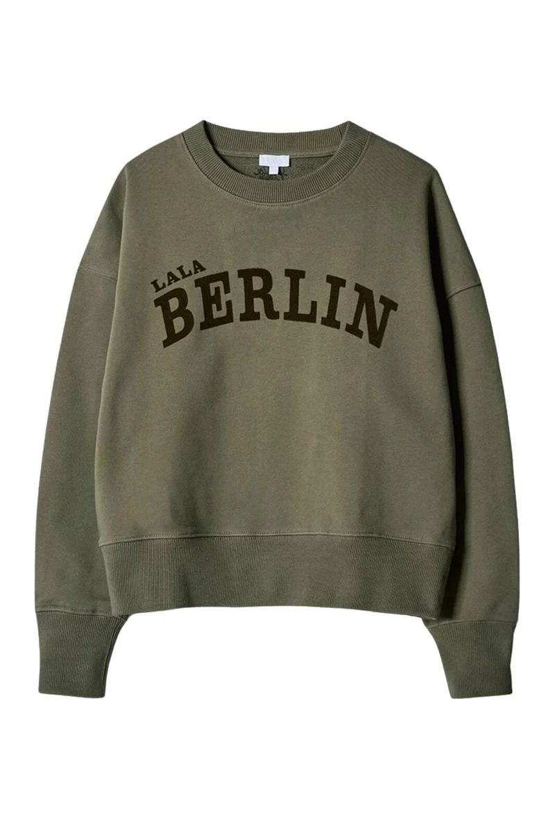 Lala Berlin - Lala Sweatshirt 2 10025466 - Moss Flock Logo