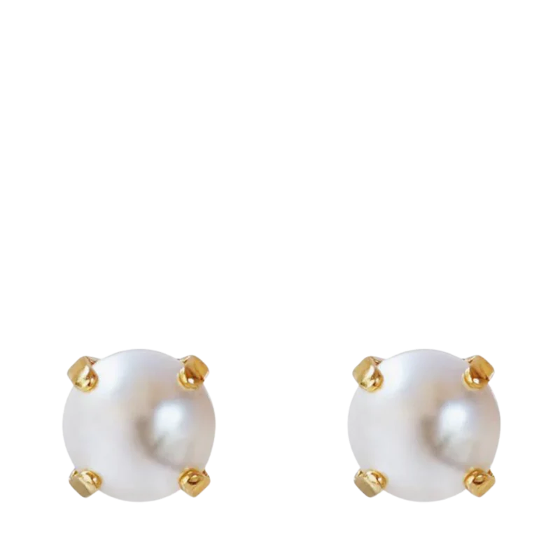 Classic Stud Earrings Gold - Pearl