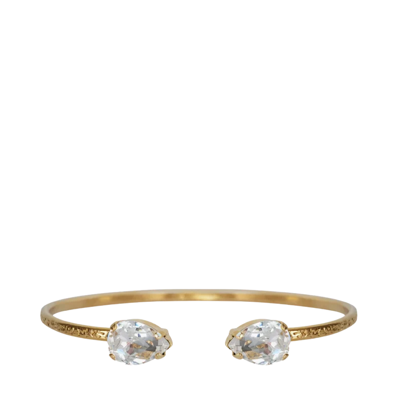 Petite Drop Necklace Gold - Crystal