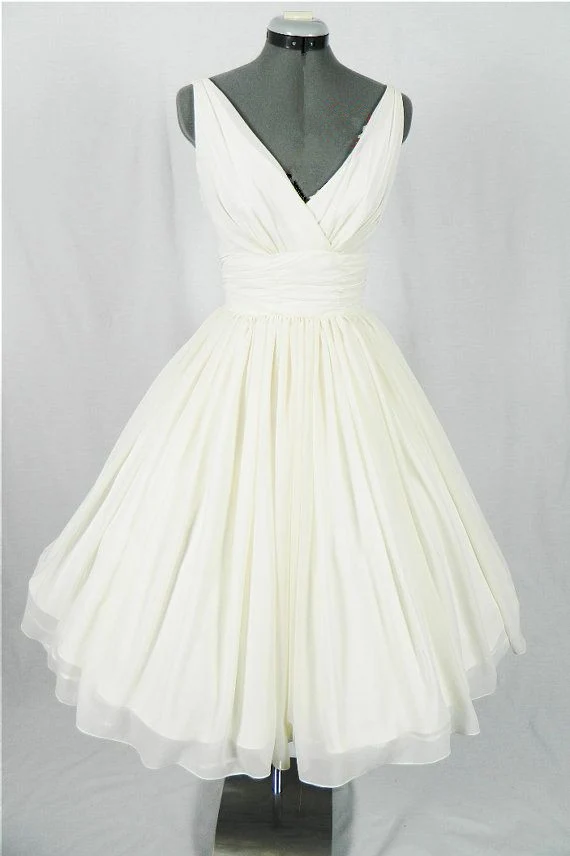 Pin Up Bröllopsklänning,Vintage Bröllopsklänning,50s Bröllopsklänning,Bröllopsklänning Te Längd,MA145
