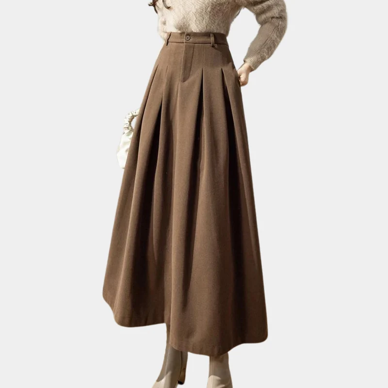 Elegant Plisserad Midikjol för Kvinnor med Hög Midja | Tidlös Stil för Chic Look