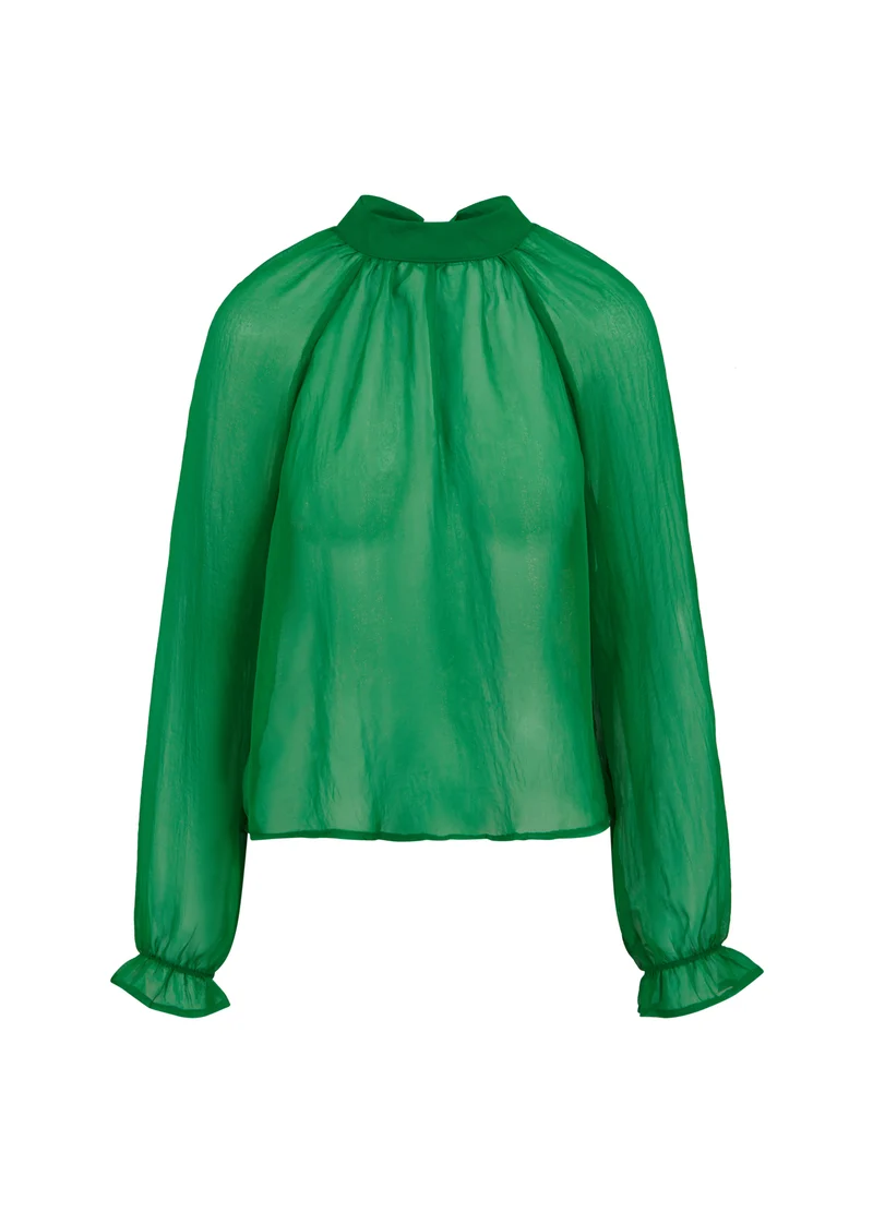 CHIFFONG BLUS - Metallic green