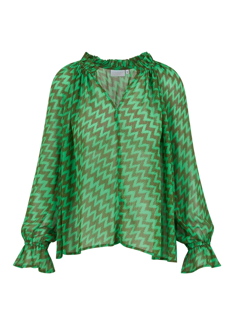 BLUS MED ZIG ZAG-TRYCK - Zig zag print