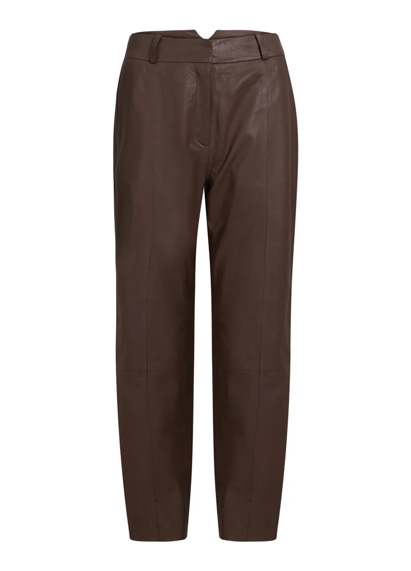 LÄDERBYXOR - LUCIA-PASSFORM - Spring brown
