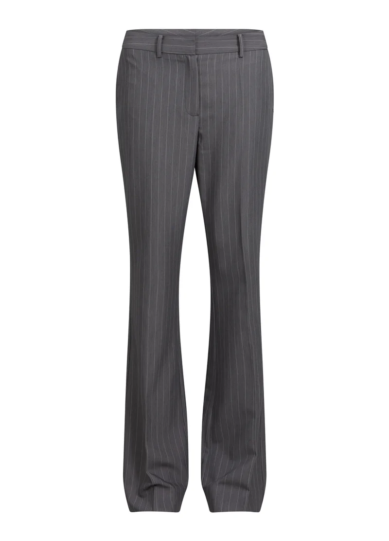 BOOTCUT-BYXOR - LUCIA-PASSFORM - Grey pinstripe