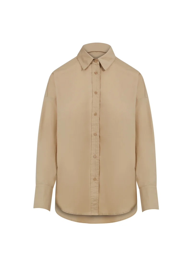 CC HEART HARPER OVERSIZED BOMULLSSKJORTA - Sand