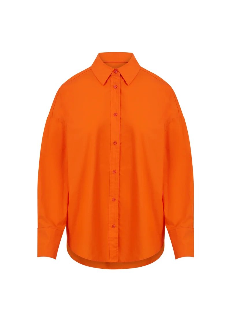 CC HEART HARPER OVERSIZED BOMULLSSKJORTA - Orange -701