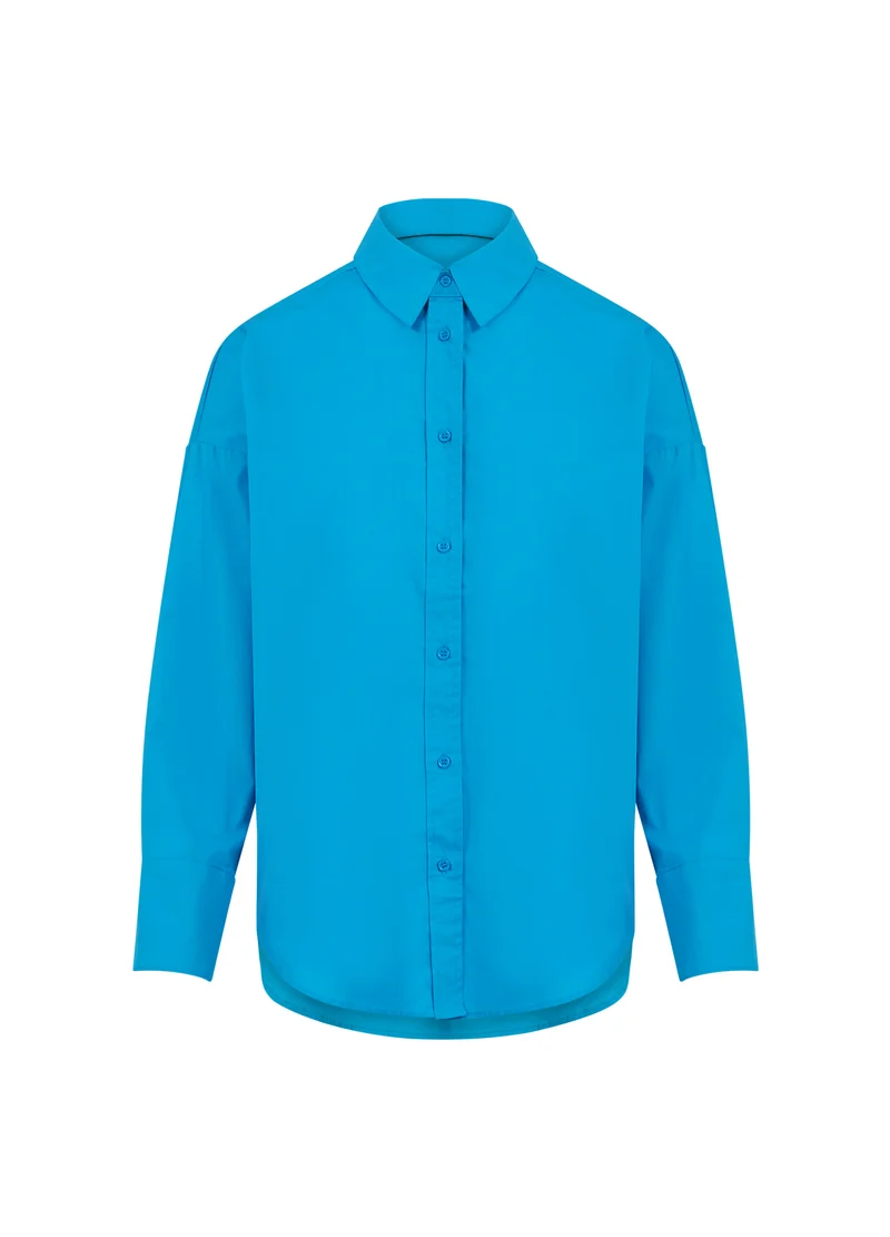 CC HEART HARPER OVERSIZED BOMULLSSKJORTA - Ocean Blue