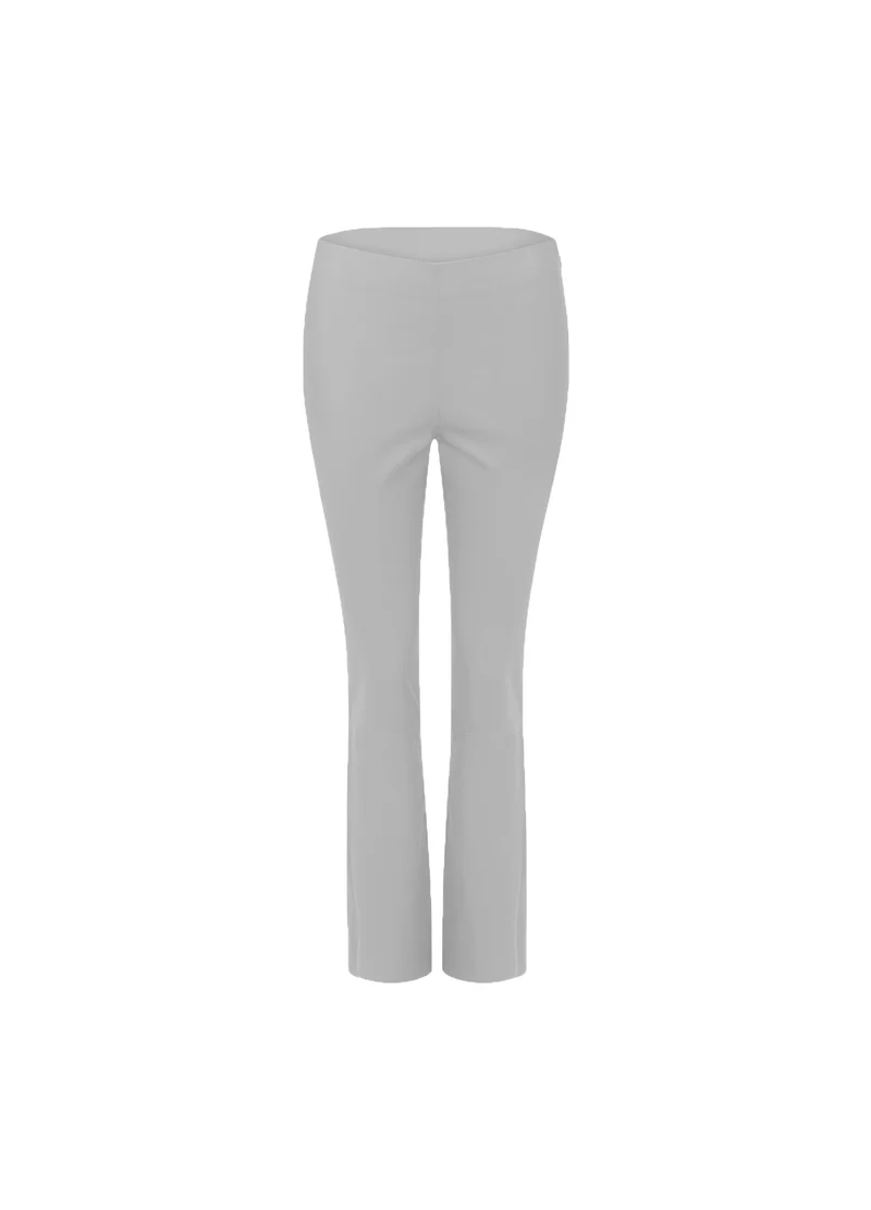 CC HEART CROPPED LEATHER LEGGINGS - Moon Grey