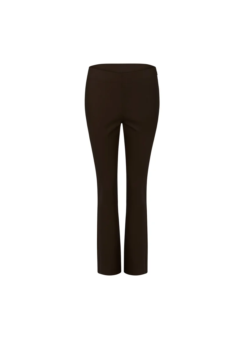 CC HEART CROPPED LEATHER LEGGINGS - Night Brown
