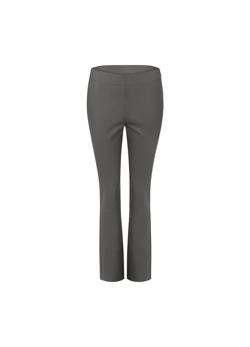 CC HEART CROPPED LEATHER LEGGINGS - Grey Mud