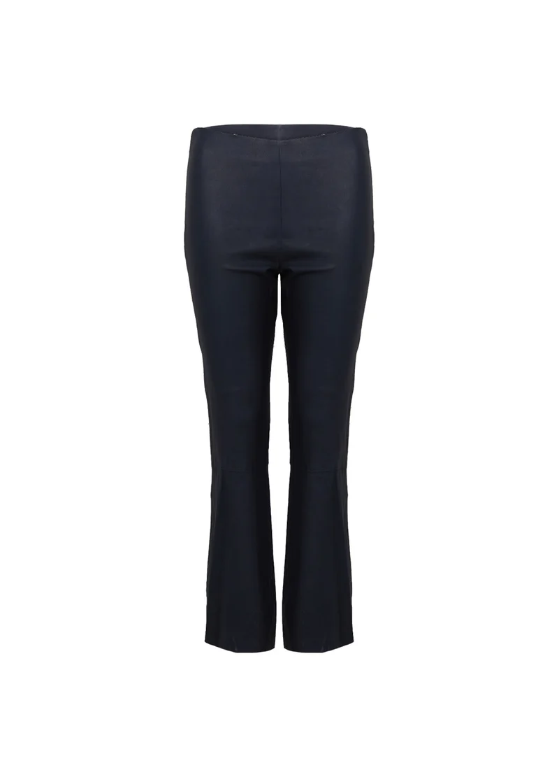 CC HEART CROPPED LEATHER LEGGINGS - Dark blue