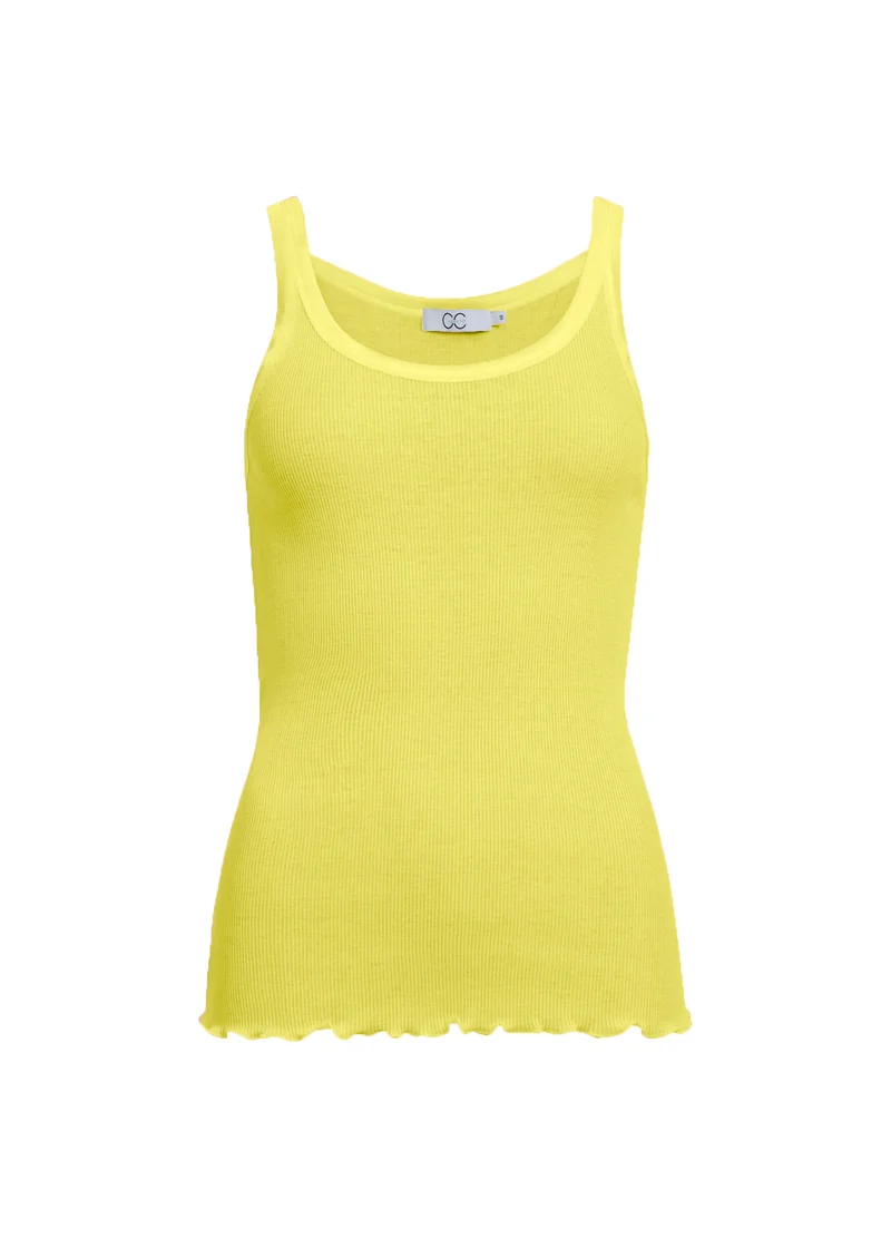 HEART SILK TOP - Warm lemon