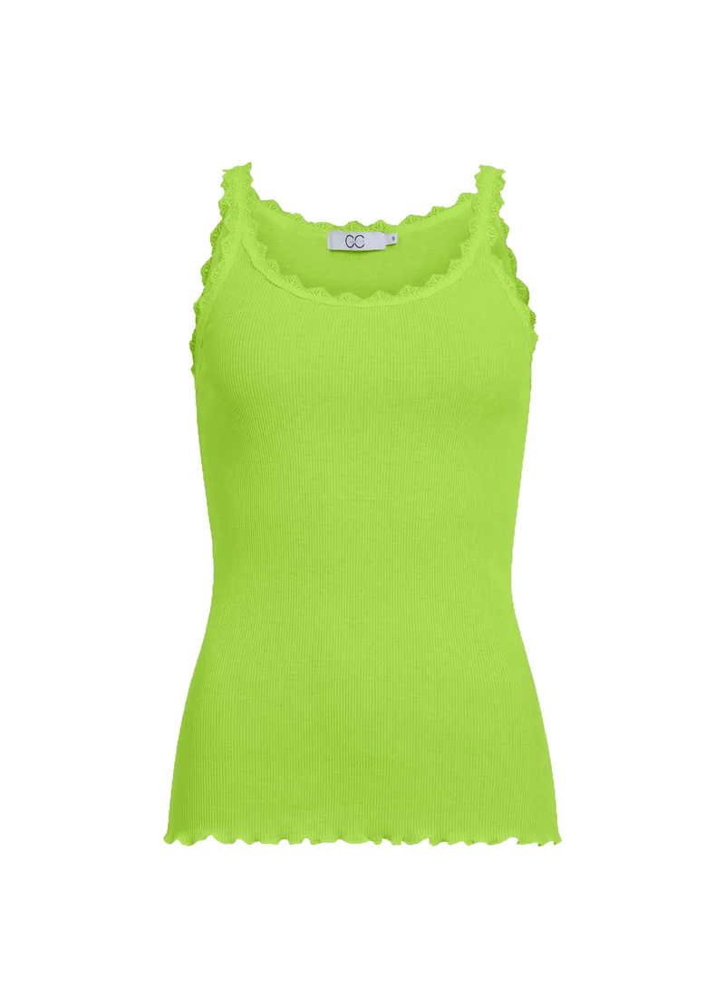 CC HEART SIDEN-TOP MED SPETS - Flashy green