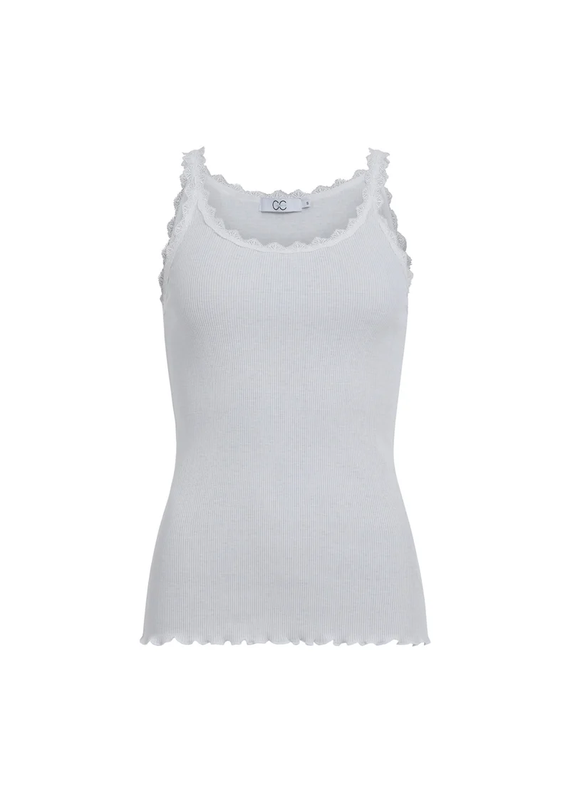 CC HEART SIDEN-TOP MED SPETS - White