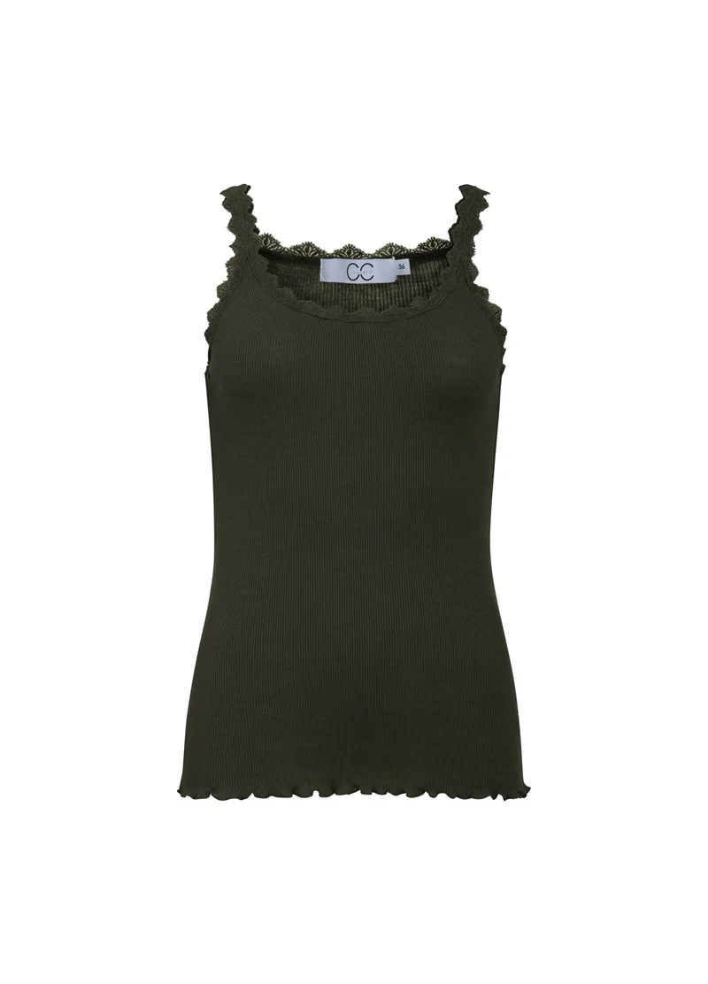 CC HEART SIDEN-TOP MED SPETS - Hunter Green