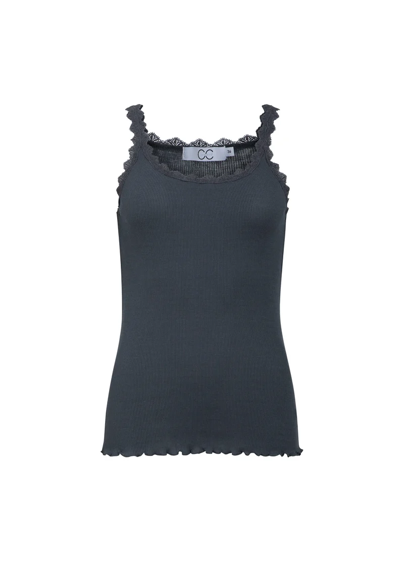 CC HEART SIDEN-TOP MED SPETS - Dark Stone Grey