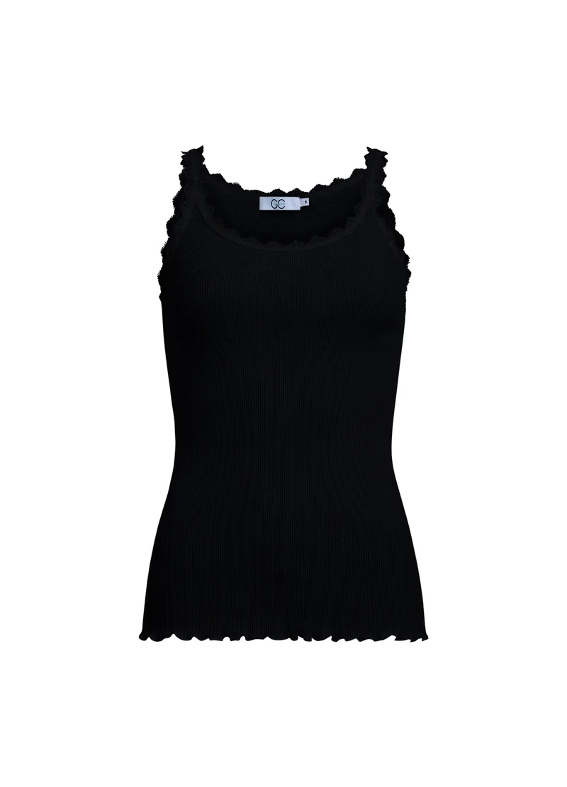 CC HEART SIDEN-TOP MED SPETS - Black