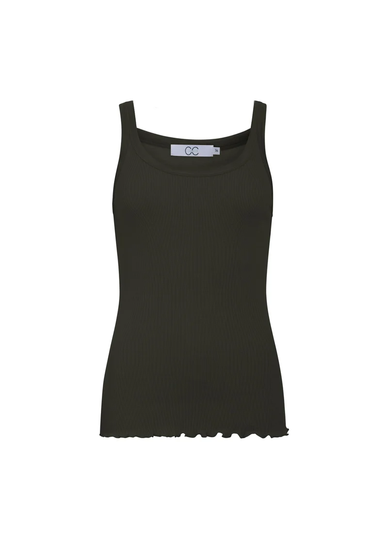 HEART SILK TOP - Hunter Green